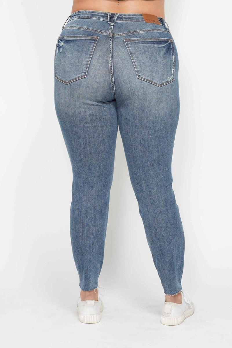 Tummy Control Vintage Wash Straight Leg Judy Blue Jeans main image 1
