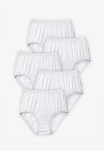 5 Pack of Solid White Brief Underwear