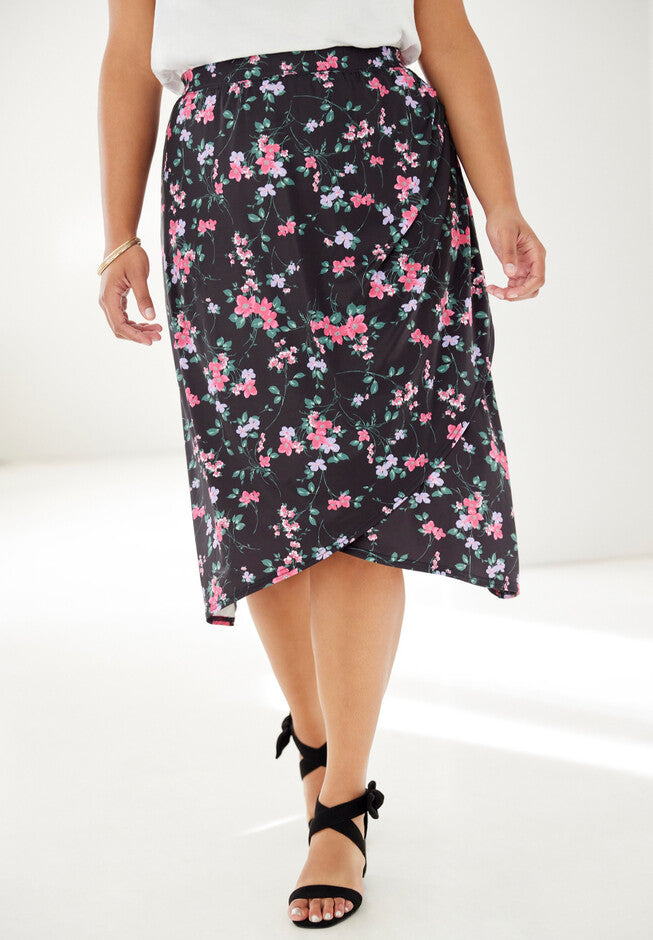 Black Floral Skirt