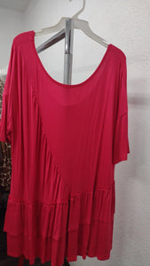 Fuschia Magenta Pink Fancy Ruffle Shirt Top Tunic