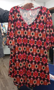 Gorgeous Pink Black Design Shirt Top
