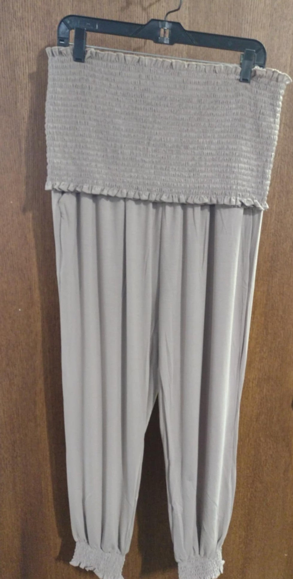 Beige Mocha 2 Piece Set Bandeau Top and Pants