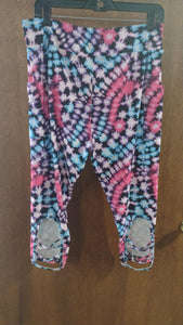 Tie Dye Capris with Criss Cross Back Capri