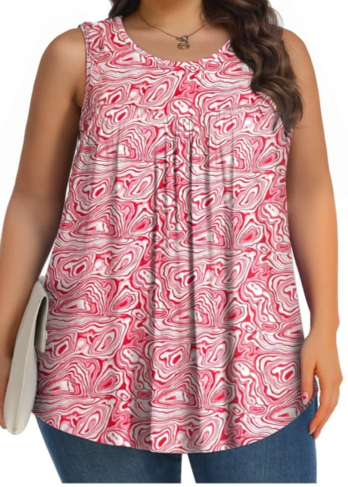Pink Swirl Tank Top Sleeveless Shirt