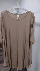 All Solid Beige Shirt Top