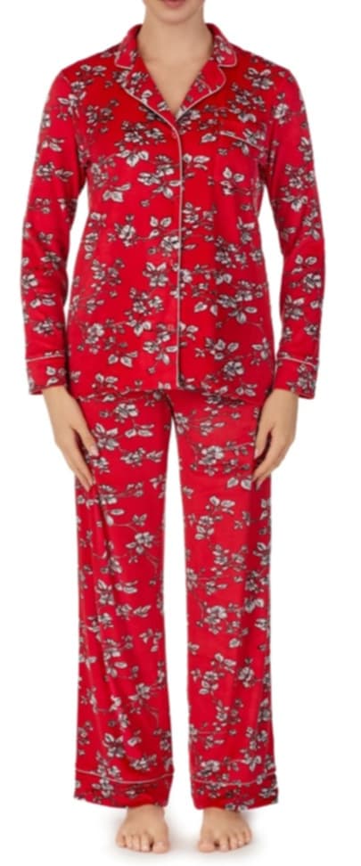 Red Floral 2 Piece Pajamas Pajama Pjs Pj