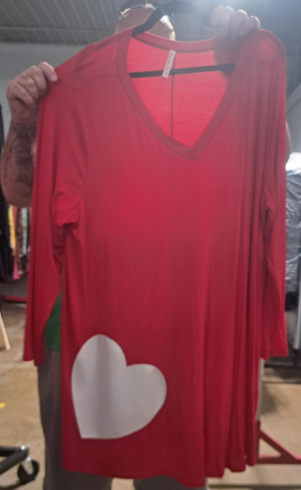 PSFU Red Top with White Heart Shirt