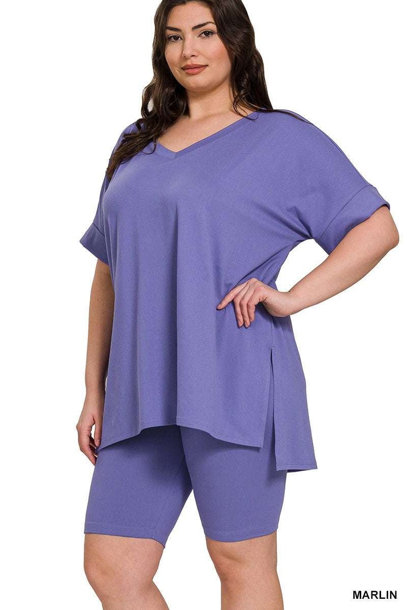 Marlin Blue 2 Piece Outfit Shirt and Shorts