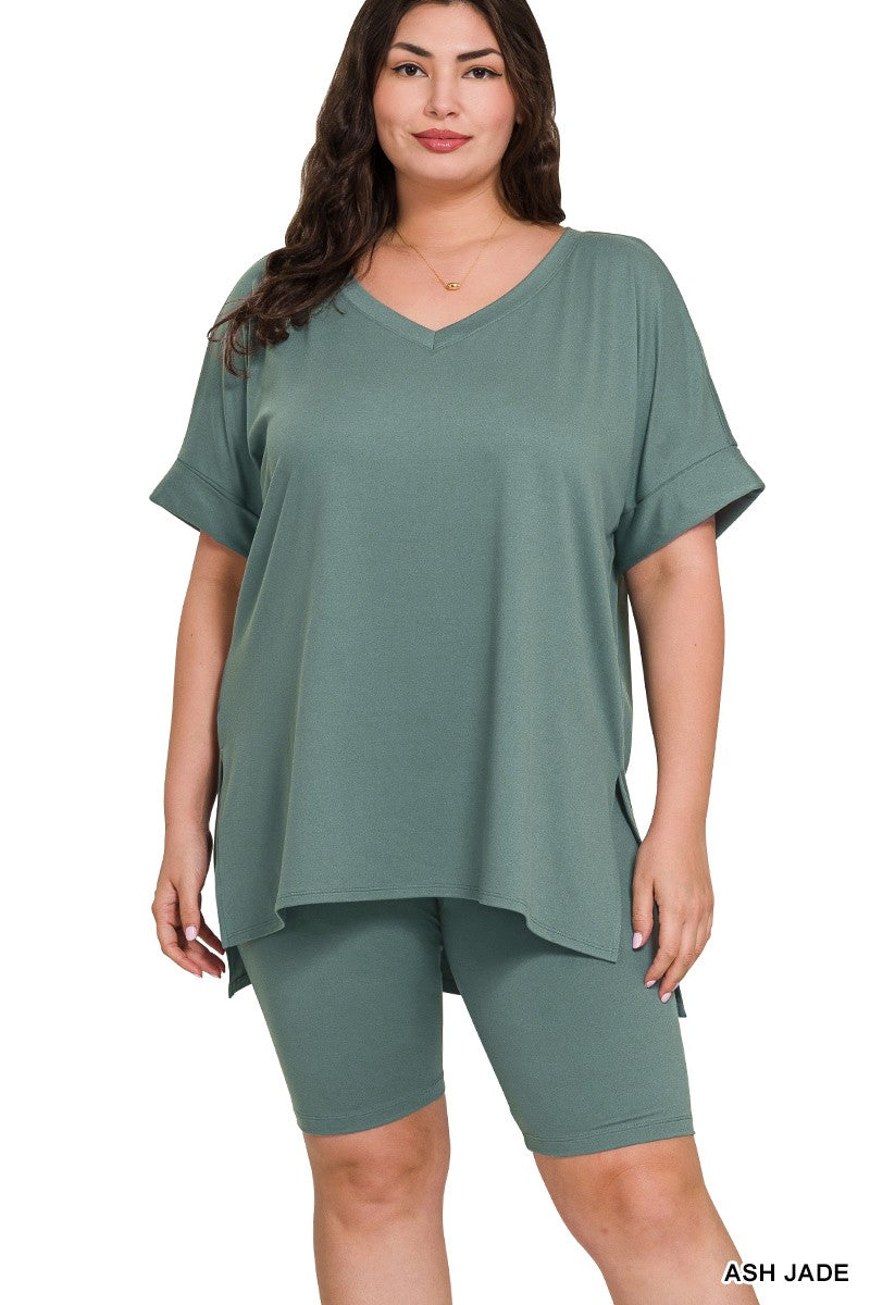 Ash Jade 2 Piece Outfit Shirt and Shorts