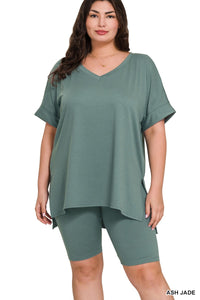 Ash Jade 2 Piece Outfit Shirt and Shorts