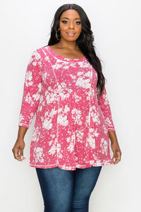 PSFU Mauve Floral Side Detail Shirt Top