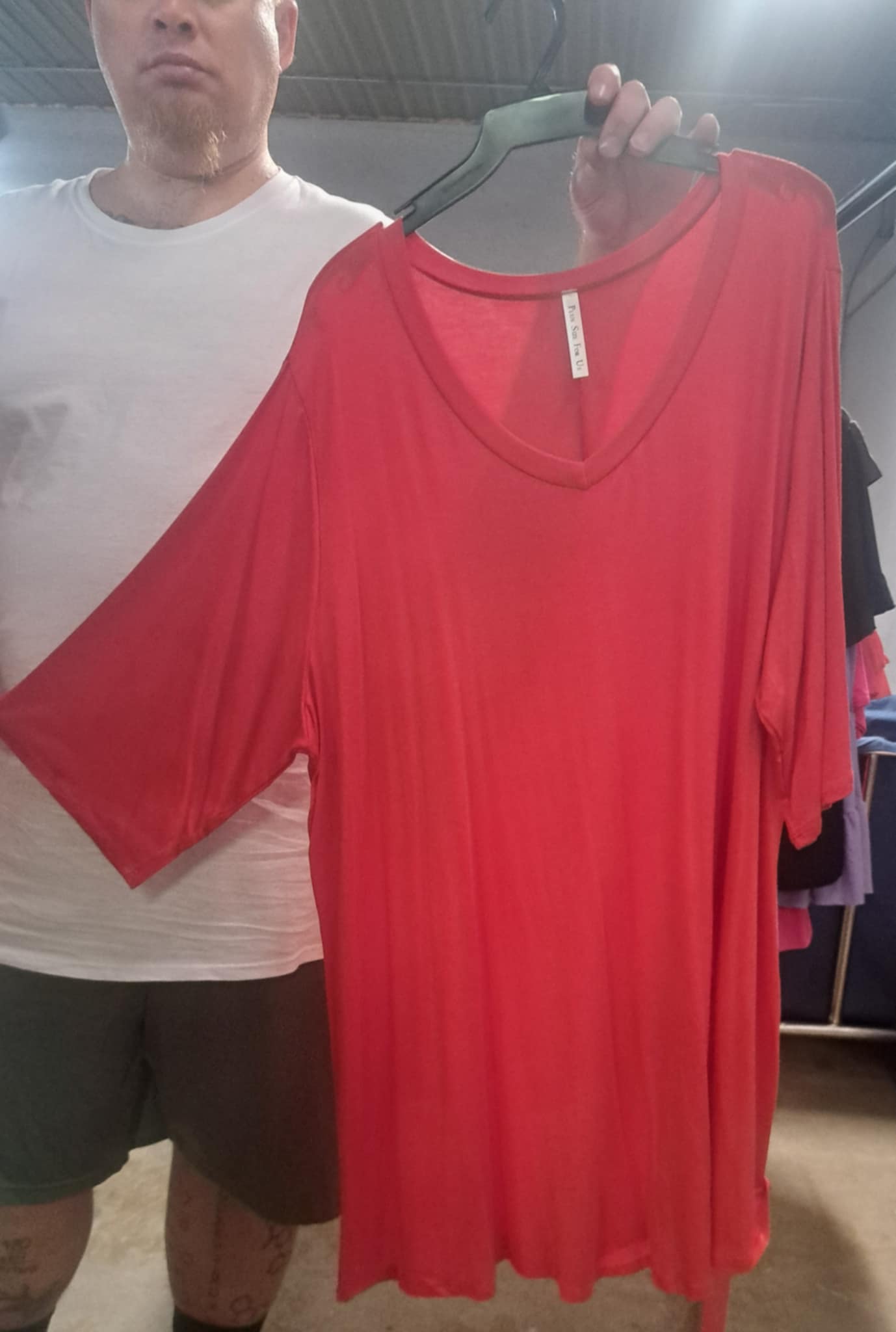 PSFU Red V Neck Shirt Top
