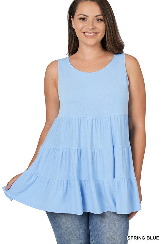 Powder Blue Tiered Tank Top