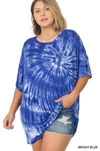 Bright Blue Tie Dye Shirt Top