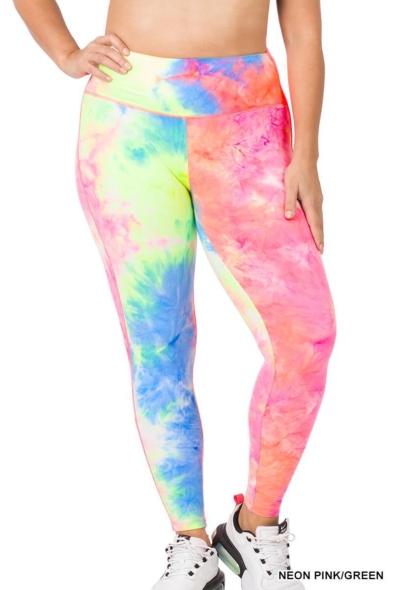 Tie Dye Microfiber Full Length Leggings-Better Booty