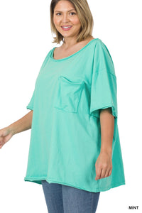 Mint Oversized Pocket Shirt Top