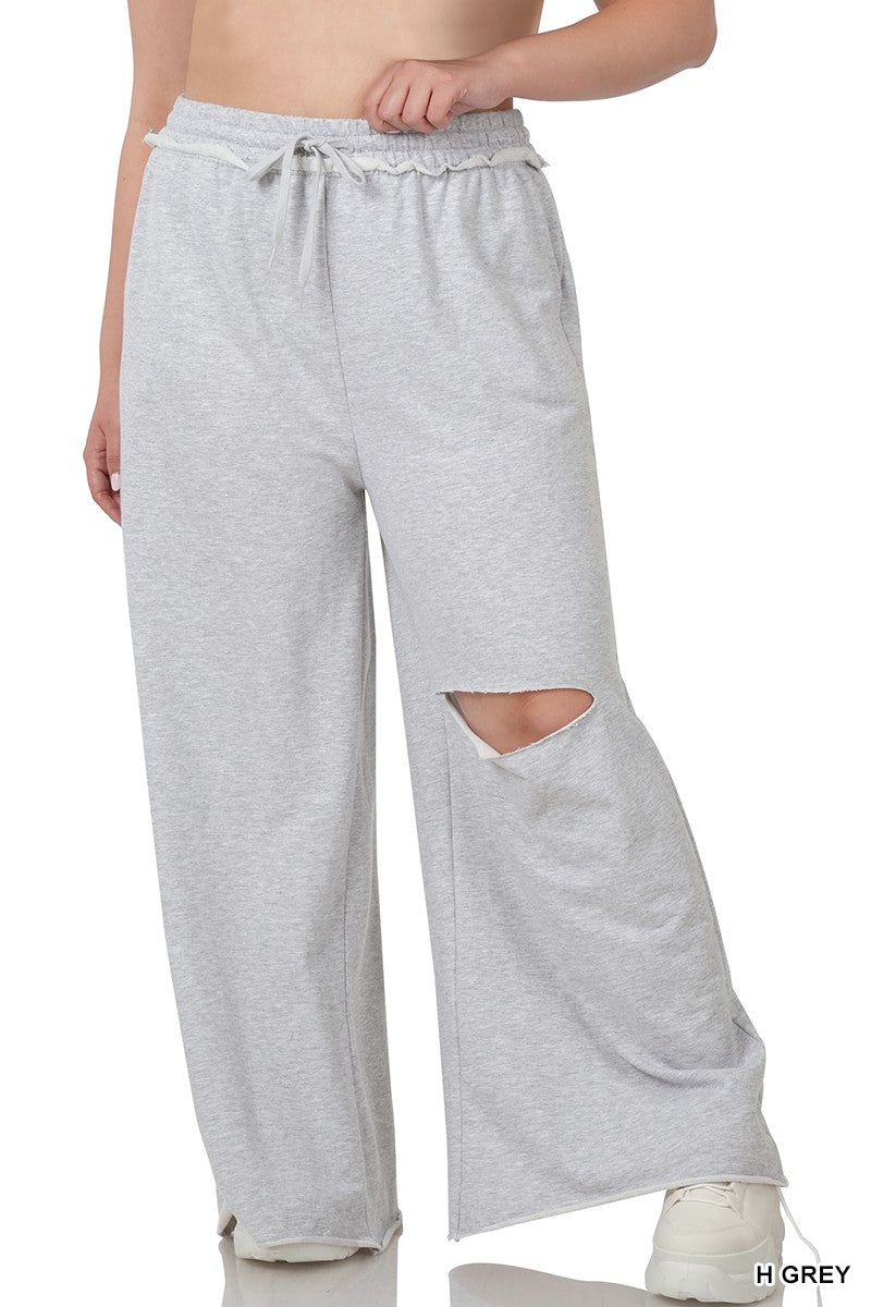 Heather Gray Grey Laser Cut Pant Pants