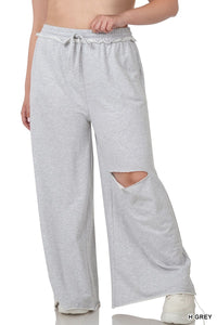 Heather Gray Grey Laser Cut Pant Pants