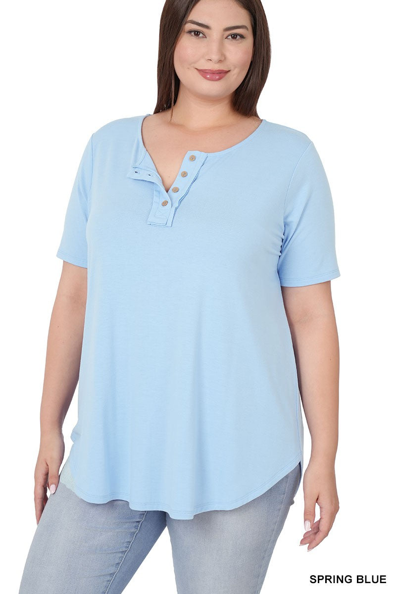 Baby Blue Button Shirt Top