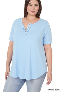 Baby Blue Button Shirt Top