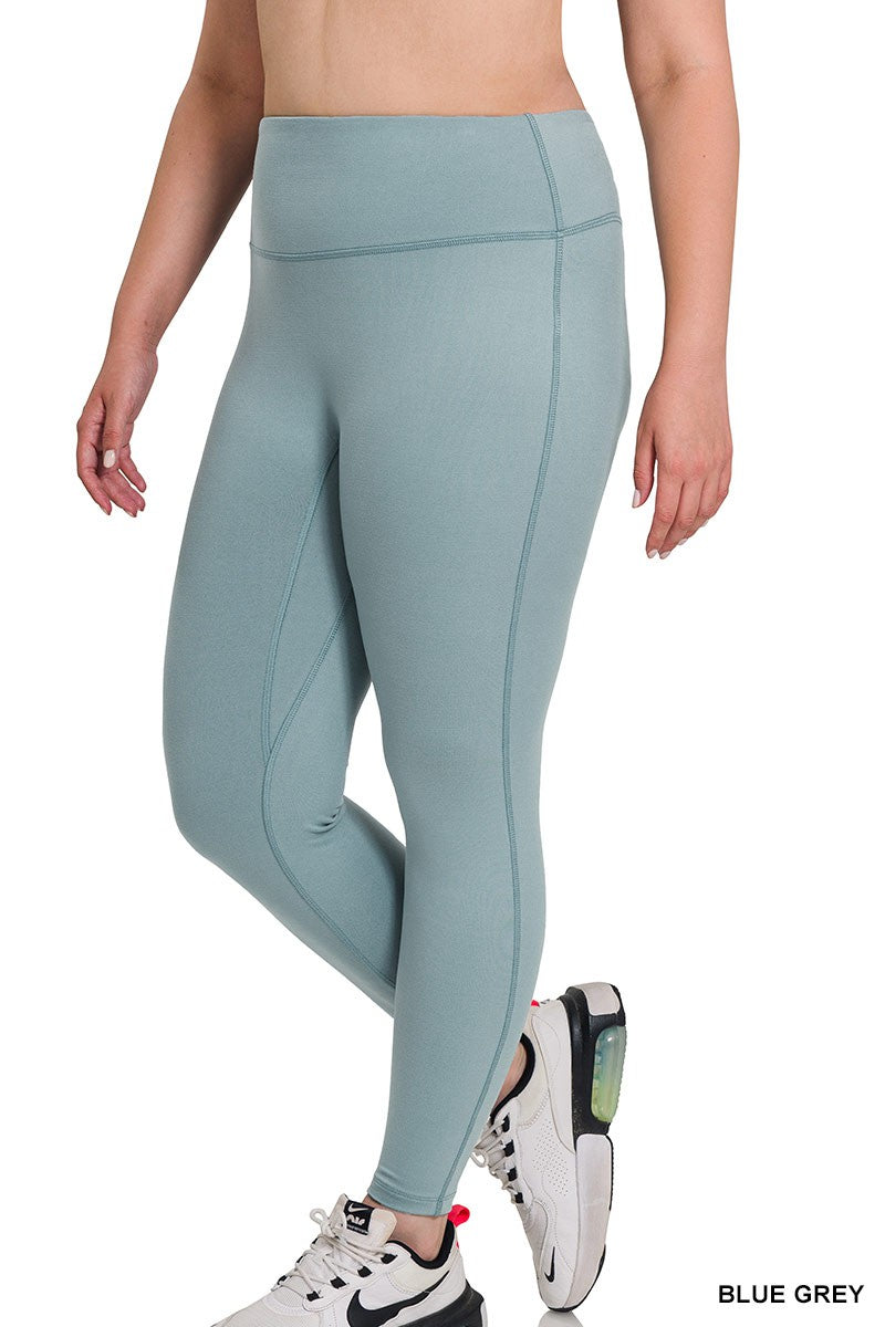 Zenana Gray Blue Full Length Legging Leggings