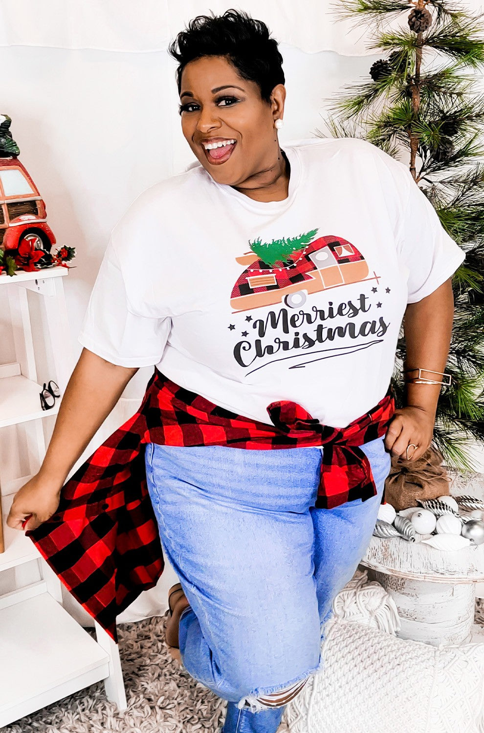 Merriest Christmas Holiday Tee T Shirt Top