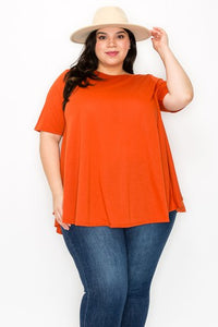 Solid All Orange Shirt Top