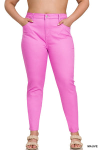 Pink High Rise Skinny Denim Pants Jeans