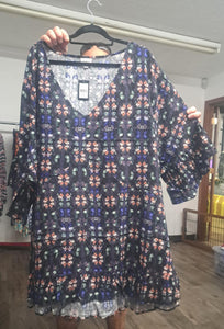Black Butterfly Long Shirt Top Tunic