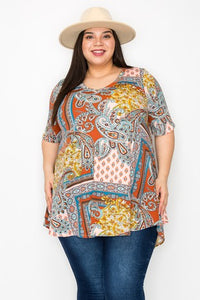 Beautiful Paisley Patchwork Shirt Top