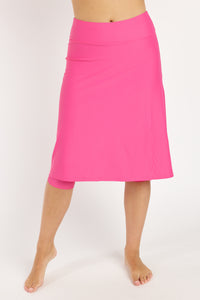 Pink Long Swim Skort Swimwear