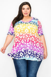 Bright Rainbow Leopard Shirt Top
