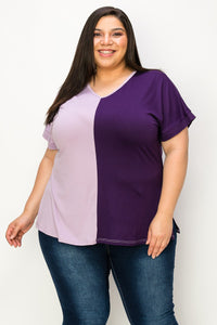 2 Tone Purple Shirt Top