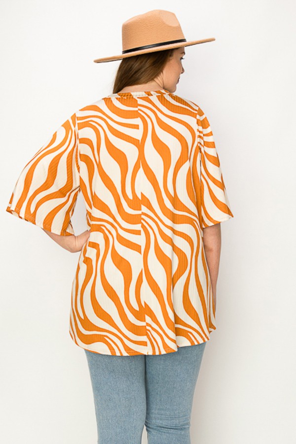 PSFU Orange Swirl Tie Dye Shirt Top