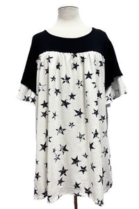 Black & White Star Shirt Top