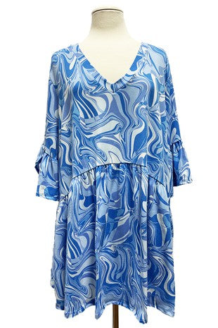 Blue Tie Dye Swirl Shirt Top
