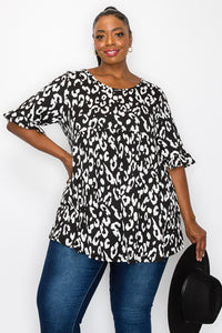 PSFU Black & White Leopard Shirt Top