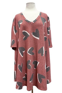 Brick Heart <3 Shirt Top w Wide Sleeves