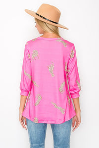 PSFU Pink Leopard Cheetah Shirt Top