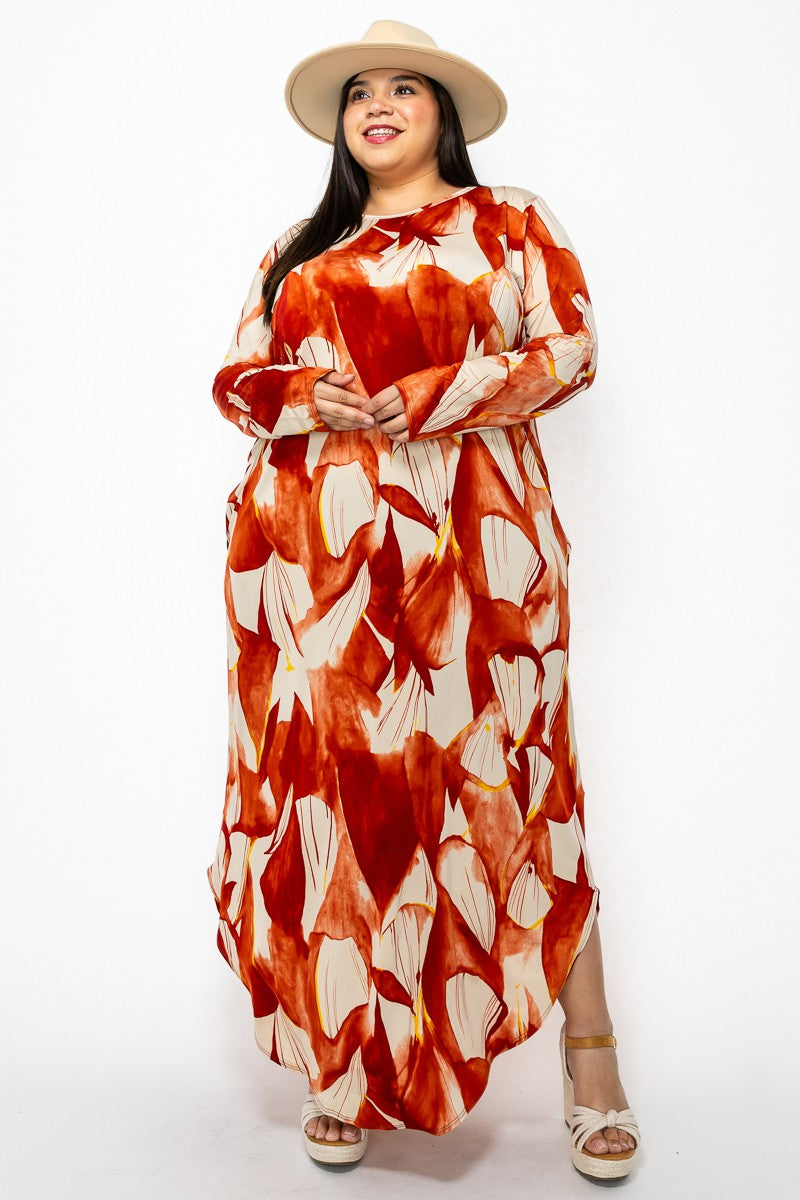 Red Orange Gorgeous Long Maxi Dress