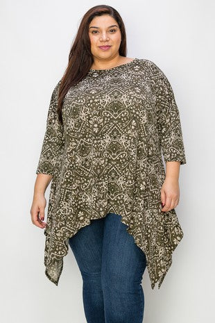 Green Design Sharkbite Shirt Top Tunic