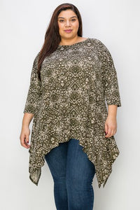 Green Design Sharkbite Shirt Top Tunic