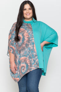 Mint Tie Dye Oversize Poncho