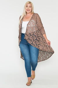 Mocha Floral Cardigan Layering Piece