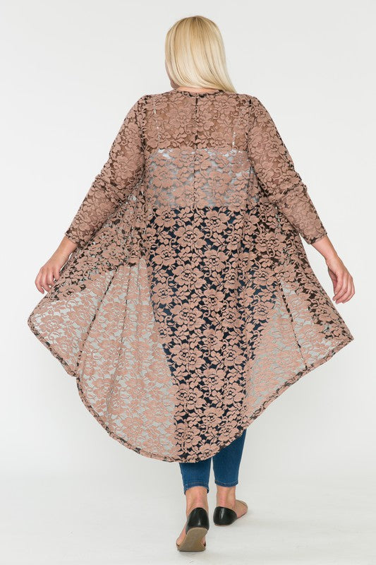 Mocha Floral Cardigan Layering Piece