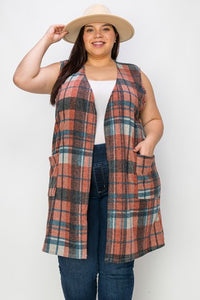 Beautiful Fall Plaid Vest w Pockets