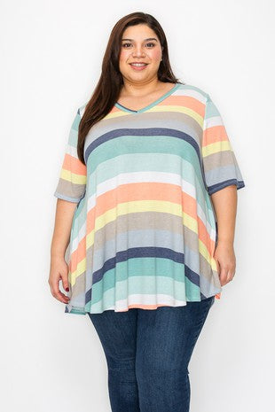 Beautiful Multi Stripe Shirt Top