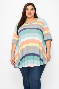 Beautiful Multi Stripe Shirt Top