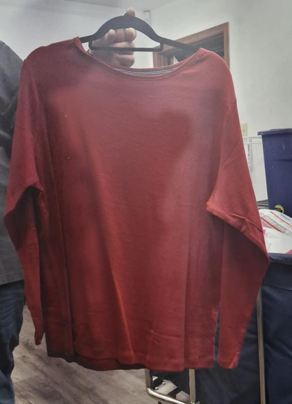 Red Long Sleeve Shirt Top