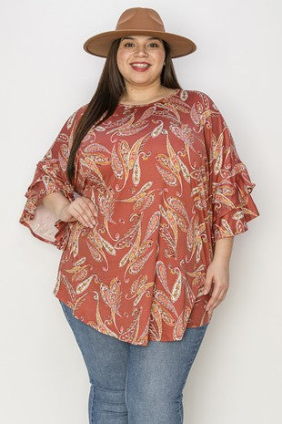 Timeless Paisley Shirt Top Tunic Length